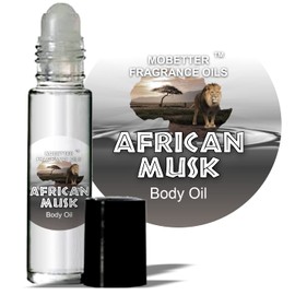African Musk Body Oil 1/3 oz roll on Glass Bottle By Mobetter Fragrance Oils