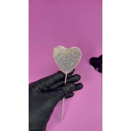 Espejo Para Extensiones De Pestañas, Forma Corazón Diamantes
