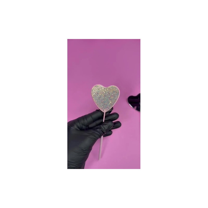 Espejo Para Extensiones De Pestañas, Forma Corazón Diamantes