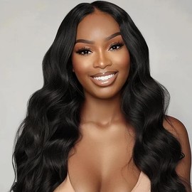 Wellyer 13x4 Body Wave Wig - 100% Human Hair, 180% Density, Natural Black, 20/26/28/30 Inch, Lightweight, Tangle-Free & Minimal Shedding - Size: 20inch