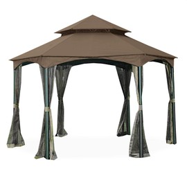 Garden Winds Replacement Canopy for The Southbay Hexagon Gazebo - Riplock 350 - Nutmeg