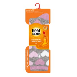HEAT HOLDERS Lite - Women's Thin Colourful Pattern Motif Thermal Socks for Gift Socks for Winter, Grey (Paris)