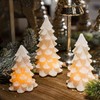 Yongmao Glittering White Christmas Tree Shaped Flickering Flameless Candles with