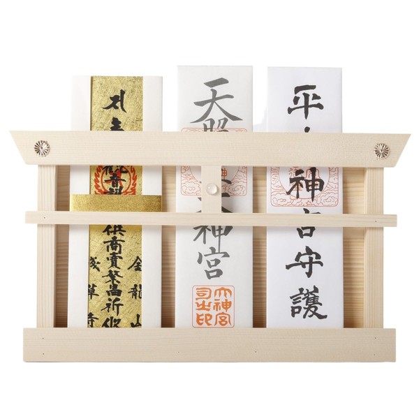 Sakura Zen Shinto Shelf, Wall Hanging, Thin, Lightweight, Bill Stand, [Modern Shinkidan] Shelves / Utilities with Compact Torii Design, Natural Wood (Body Only)