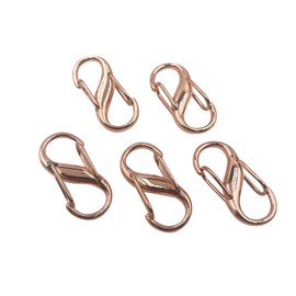 5pcs Adjustable Bag Chain Connect Buckle, Shortener Leather Bag Handbag Shoulder Chain Strap Key Ring Snap Clip Trigger Metal S Type Shape Buckle 27.5mm Rose Gold CT2037