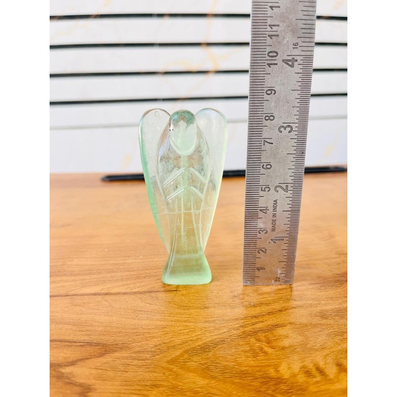 Natural Green Fluroite Crystal Angel Handmade Crystal Home Office Decorative