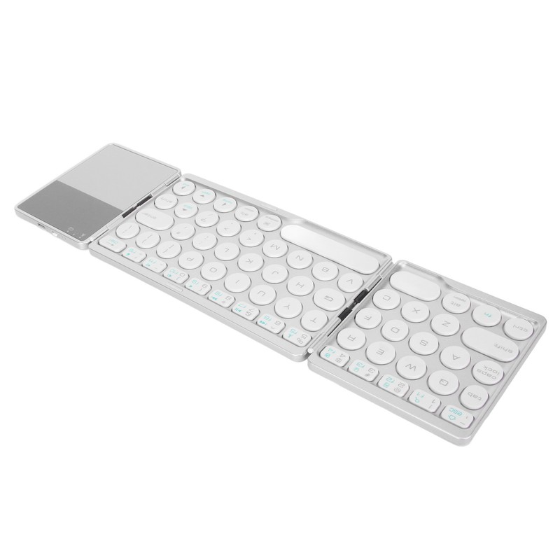 Round Key Bluetooth Foldable Keyboard with Touchpad Universal 140mAh Wireless