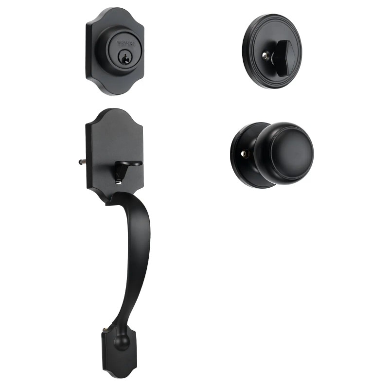 VEVOR Front Door Handle and Deadbolt Set Matte Black Front
