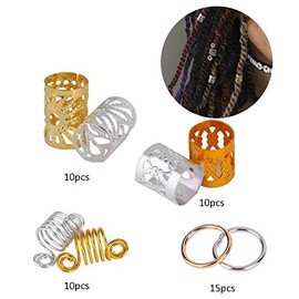 90 Piezas De Anillos De Trenza Para El Cabello, Accesorios Para El Cabello De Metal Plateado Dorado, Pinzas Para El Cabello De Tres Capas, Decoración De Bucles Para Mujeres Y Niñas
