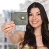 TheAntiq Green Leather Card Holder - Slim Credit Card Holder