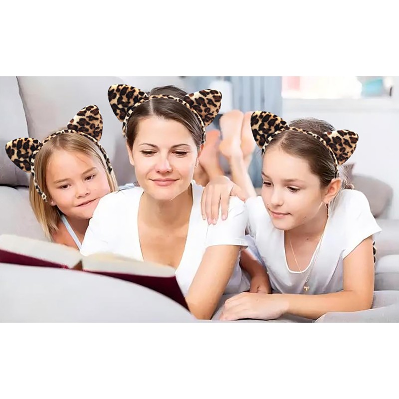 Leopard Ears Headband, Cute Cheetah Ear Headbands Halloween Christmas Party
