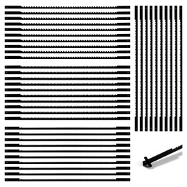 VooGenzek 40 Pieces Scroll Saw Blade Set, 10/15/18/24 Scroll Saw Blade with Pin, Fixed Scroll Saw Blade, for Sawing Wood, Plastic, Foam, 10 Pieces of Each Size