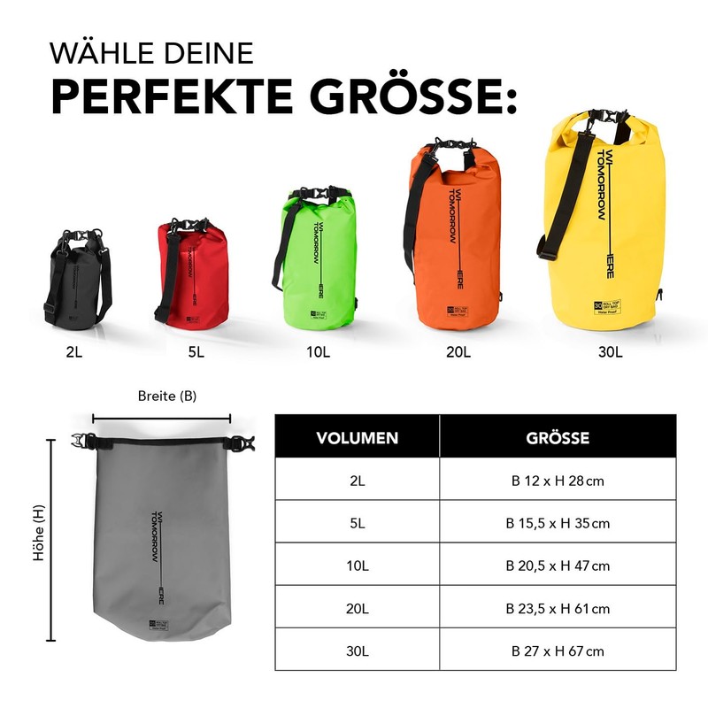 #DoYourOutdoor Where Tomorrow Dry Bag 2L Grey - Waterproof Backpack