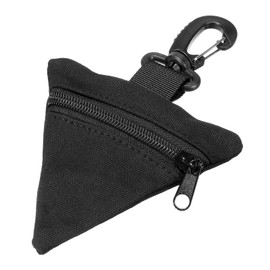 M METERXITY Coin Purse - Triangle Wrist Bag with Hanging Buckle for Small Change and Coins, Apply to Climbing/Sports/Hiking/Outdoor (5.1-Inch, Black)
