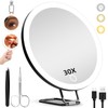 JJhxr 30X Magnifying Mirror with Lights, 6inch Makeup Magnified Mirror