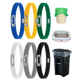 Rosaver Garbage Can Bands Cord Lord Design Adjustable Large Trash Can Rubber Bands Fits 8-33 Gallon Trash Cans Multifunction Bands Litter Box Bands for Kitchen Tables Picnic Party