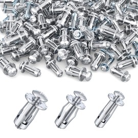 60 Pcs M4 M5 M6 Jack Nuts, Carbon Steel Expansion Screw Rivet Nut, Insert Nuts Petal Nuts, Petal Shape Metal Nut with 60 Pcs Screws Assembly Kit for Hollow Wall Iron Skin Line Use in Thin Soft Wall