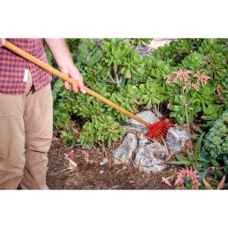 Corona RK 62000 Flexible Fixed Tine Shrub Rake, Wood Handle,