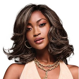 Hairuwear Kim Kimble Jasmine Shoulder-Length Wig With Lush Layers and Glamorous Volume, Average Cap, MC11SS Butter Pecan