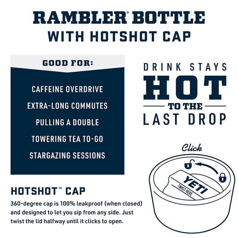 YETI Rambler 18 oz Bottle, Stainless Steel, Vacuum Insulated, with