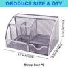 Desk Organiser, Mesh Metal Office Shelf with Pen Holders &