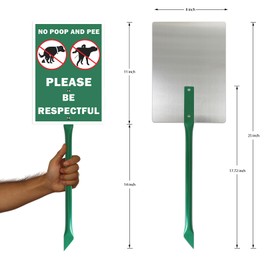 ZKflager 2 Pack No Poop And Pee Please Be Respectful Dog Signs For Yard Lawn Puppy Signs Garden Outside Decor 12"x8" Rustproof 48 mil Aluminum With Metal Stake 17.5"