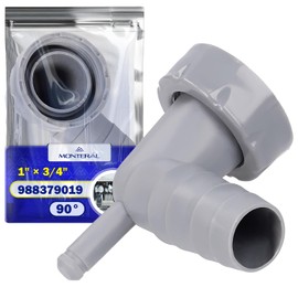 Spalme 988379019 Drain Fitting for Washing Machine and Dishwasher with Condensate Drain 90° 1 x 3/4 Inch with Original Code MONTERAL