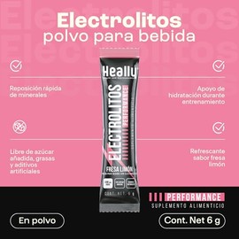 Electrolitos en Polvo Sin Azúcar HEALLY