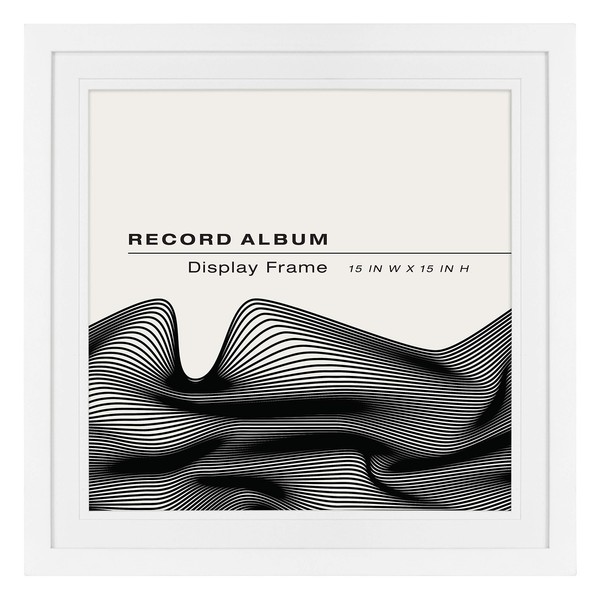 MCS, White 15x15 Inch Single Groove Record Album Frame, 15