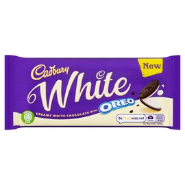 Cadbury Oreo White Chocolate Bar, 120 g, white chocolate with a delicious Oreo filling