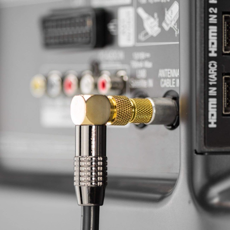 deleyCON Satellite Aerial Adaptor Coaxial Cable to TV Plug Adapter