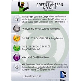WizKids Heroclix DC War of Light #005 Green Lantern Recruit Figure Complete with Character Card