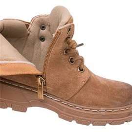 PPXID Boys Girls Warm Winter Snow Boot Leather Ankle Combat Boots Outdoor Hiking Boots-Khaki 5 US Big Kid