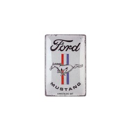 Nostalgic-Art Retro Tin Sign 20x30cm Ford Mustang - Horse & Stripes Logo - Gift Idea for Ford Accessories Fans Metal Vintage Design