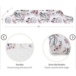 Natemia Organic Cotton Percale Changing Pad Cover  16X32 Cradle Sheet Pink Boho