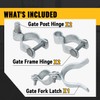 VIVIDA 1-3/8" x 2-3/8" Chain Link Gate Hinge Latch Kit,