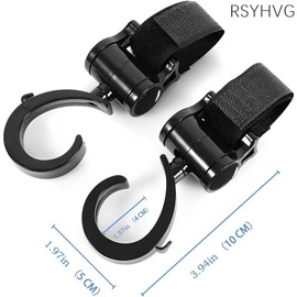 2 Pack Buggy Clips, Stroller Pram Hooks, Baby Bag Clips, 360 Degree Swivel Baby Pushchair Hooks, Clip Your Handbag Shopping or Baby Change Bag Safely on Your Pushchair or Stroller, Universal Fit