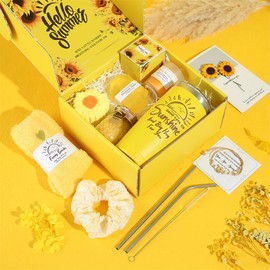 Birthday Gifts for Women - Sunflower Self Care Package Christmas Gifts, Unique Relaxing Spa and Get Well Soon Gifts Basket, Perfect for Wife, Mom, Sister and Best Friends