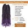 Pre-looped Crochet Hair 8 Inch 8 Packs Pretwisted Passion Twist