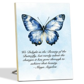 Religious Gifts Butterfly Wall Decor Wall Art - We Delight in the Beauty of the Butterfly - Motivational Spring Office Signs Wooden Sign -40