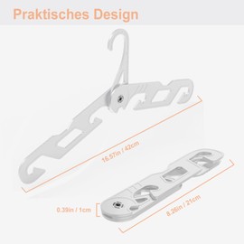 NICEDACK Premium Travel Hanger, Portable Folding Hanger, Super Bearing, Collapsible Hanger, Foldable Clothes Dryer for Travel, Indoor and Outdoor, 6 Pack (6 White)