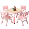 FUNLIO Kids Table and 4 Chairs Set, Height Adjustable Toddler