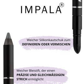 IMPALA | Wasserdichter Jumbo-Eyeliner mit Silikon, Matt Dunkelgrauer Farbton Nº 09 | Präziser Strich oder rauchiger Effekt | Leicht aufzutragende cremige Textur | Intensive