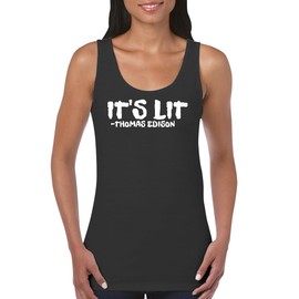 The Town Butler It's Lit - Thomas Edison - Women's Soft Cotton Tank Top CP05 Black