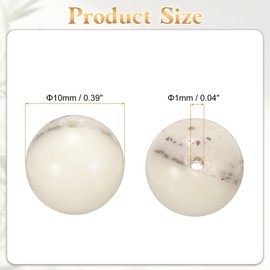 sourcing map 100pcs Natural Stone Beads 10mm River B Round Gemstone Stone Loose Beading Real Genuine Smooth Balls Bead for Jewelry Making Bracelets Necklace Earrings DIY