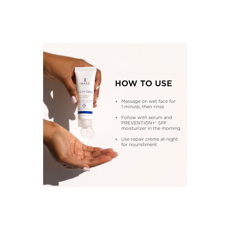 Image Skincare Limpiador Gel Salicílico Clear Cell Facial Espumoso Suave