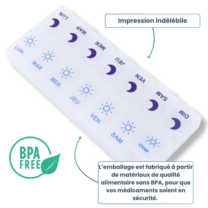 MEDIPILL - Pill Box Weekly Planner French | Weekly Organisation