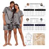 Ekouaer Satin Matching Pajamas Sets Couple Silk Button Down Sleepwear