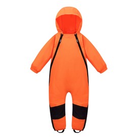 HAPIU Kids Toddler Rain Suit Muddy Buddy Waterproof Coverall,Vibrant Orange,3T,Original