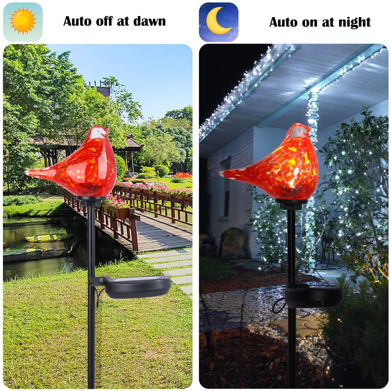Afirst Solar Outdoor Lights Decorative - Solar Garden Stake Lights